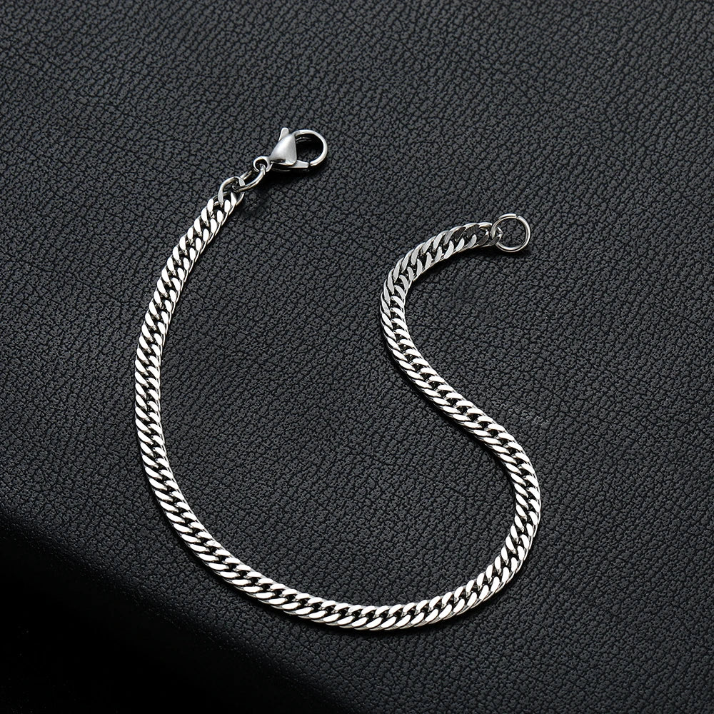Stainless Steel Golden Black Chain Bracelet