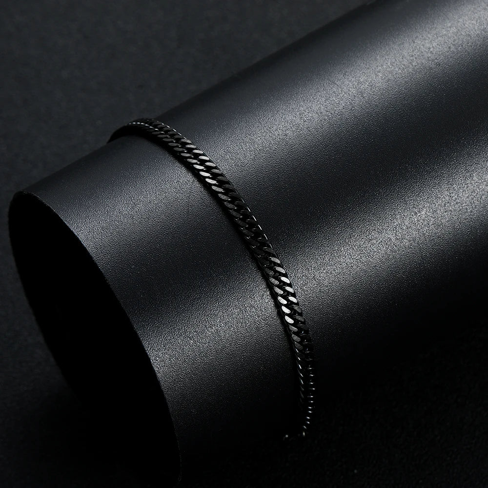 Stainless Steel Golden Black Chain Bracelet