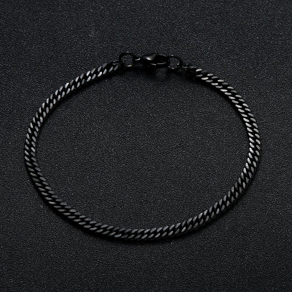 Stainless Steel Golden Black Chain Bracelet