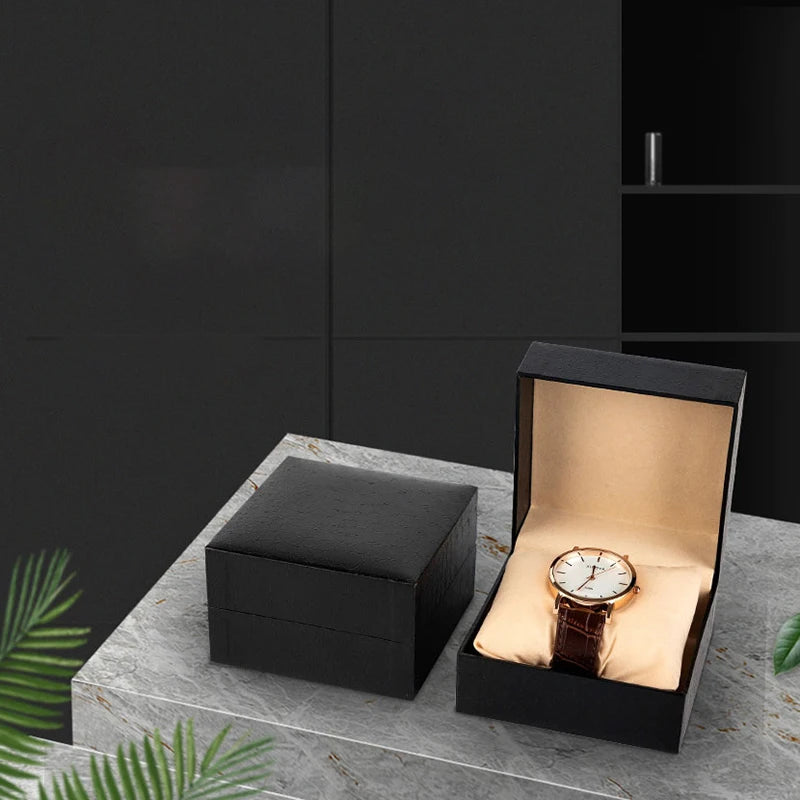 Luxury Black Single Watch Gift Box with Pillow Wristwatch Bracelet Display Case Watch Organizer Display Bracelet Packaging Box