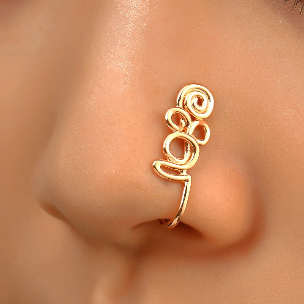 Fashion Nose Ring Charm Crystal Butterfly Pentagram Nose Ring Women Fake Piercing Clip on Nose Ear Rings Body Jewelry