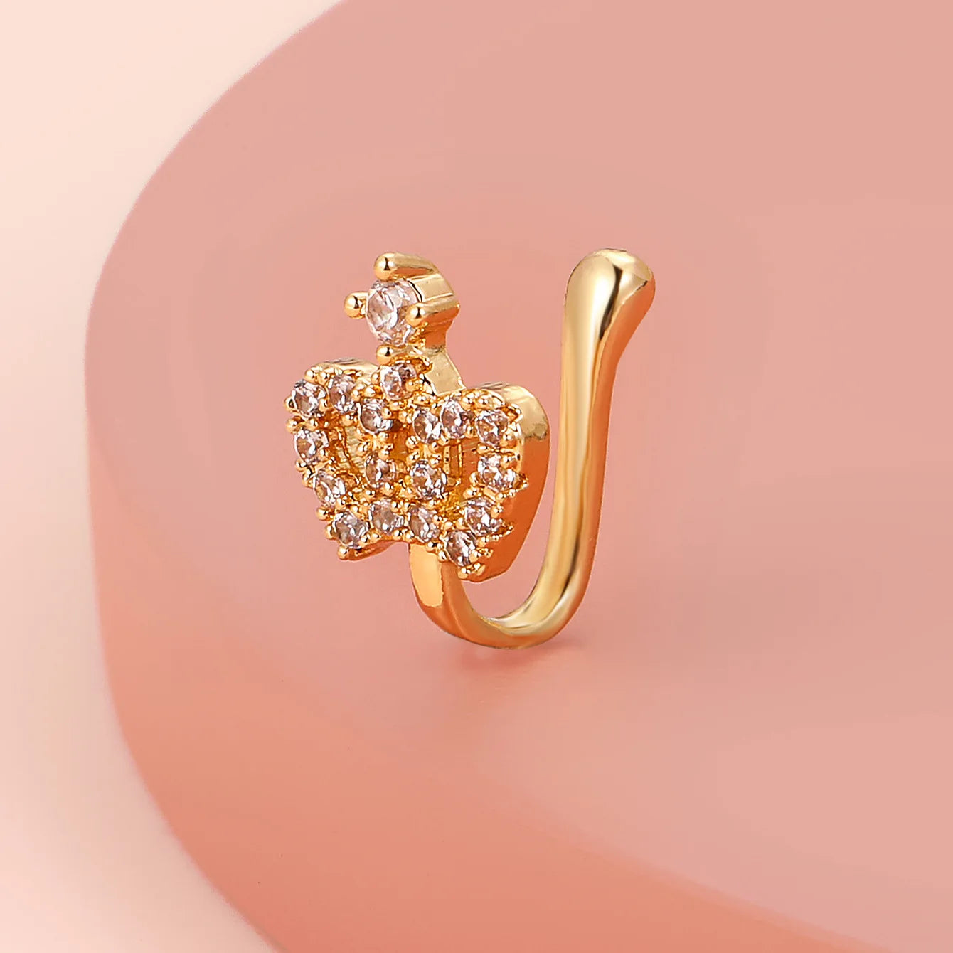 Fashion Nose Ring Charm Crystal Butterfly Pentagram Nose Ring Women Fake Piercing Clip on Nose Ear Rings Body Jewelry