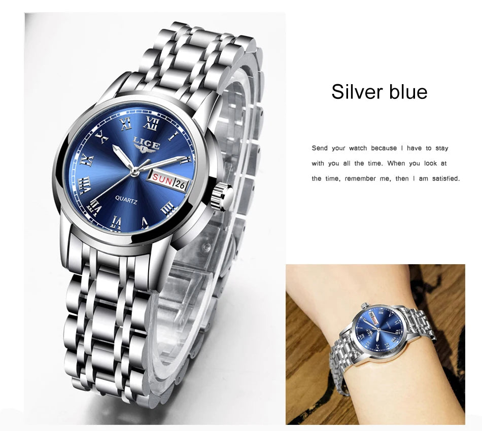 LIGE Gold Watch Women