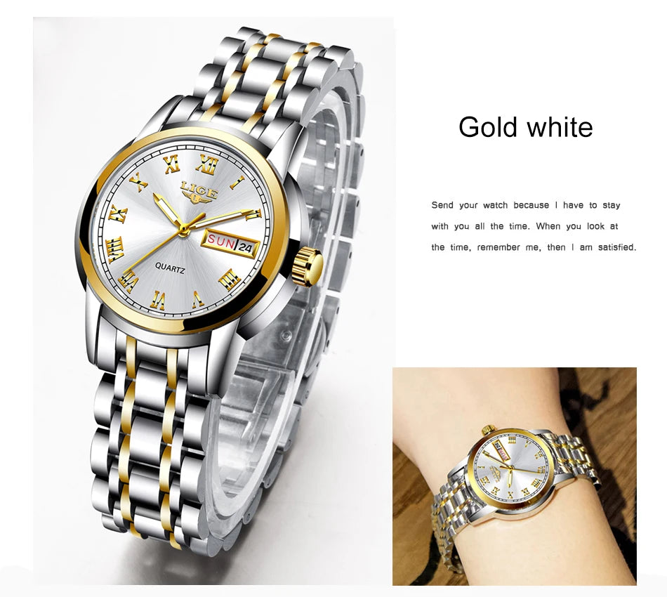 LIGE Gold Watch Women
