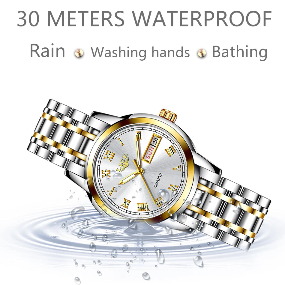 LIGE Gold Watch Women