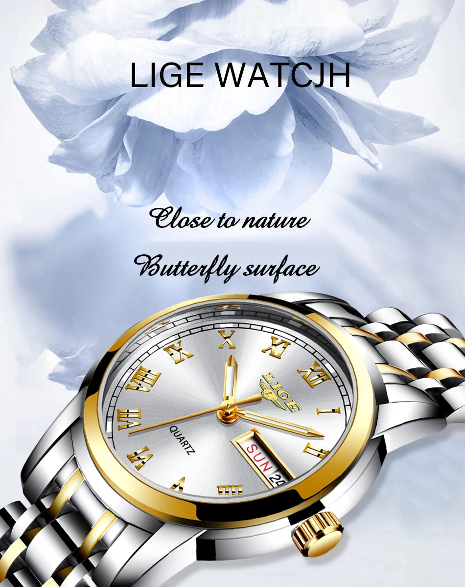LIGE Gold Watch Women