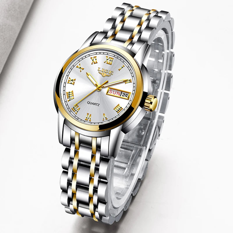 LIGE Gold Watch Women