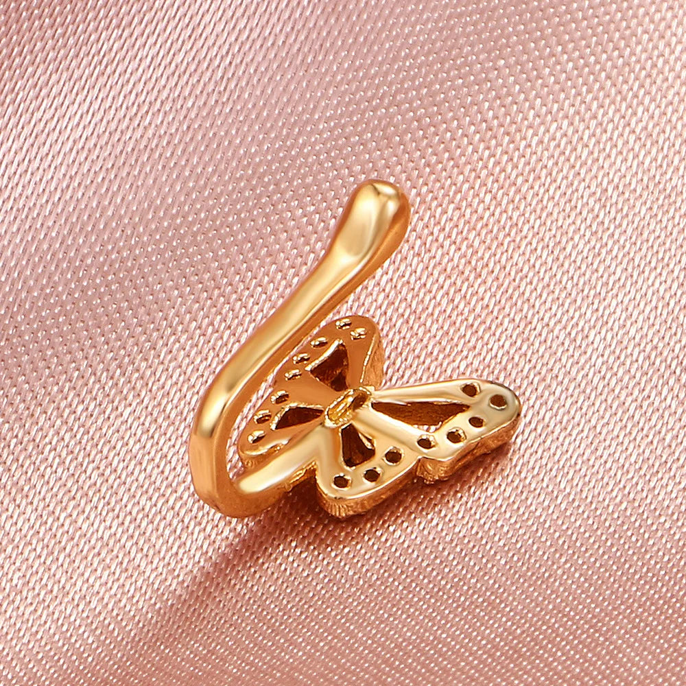1Pcs Crystal Butterfly Fake Nose Ring Non Piercing Clip On Nose Ring Indian Style Nose Cuff Fake Piercing Septum Nariz Jewelry