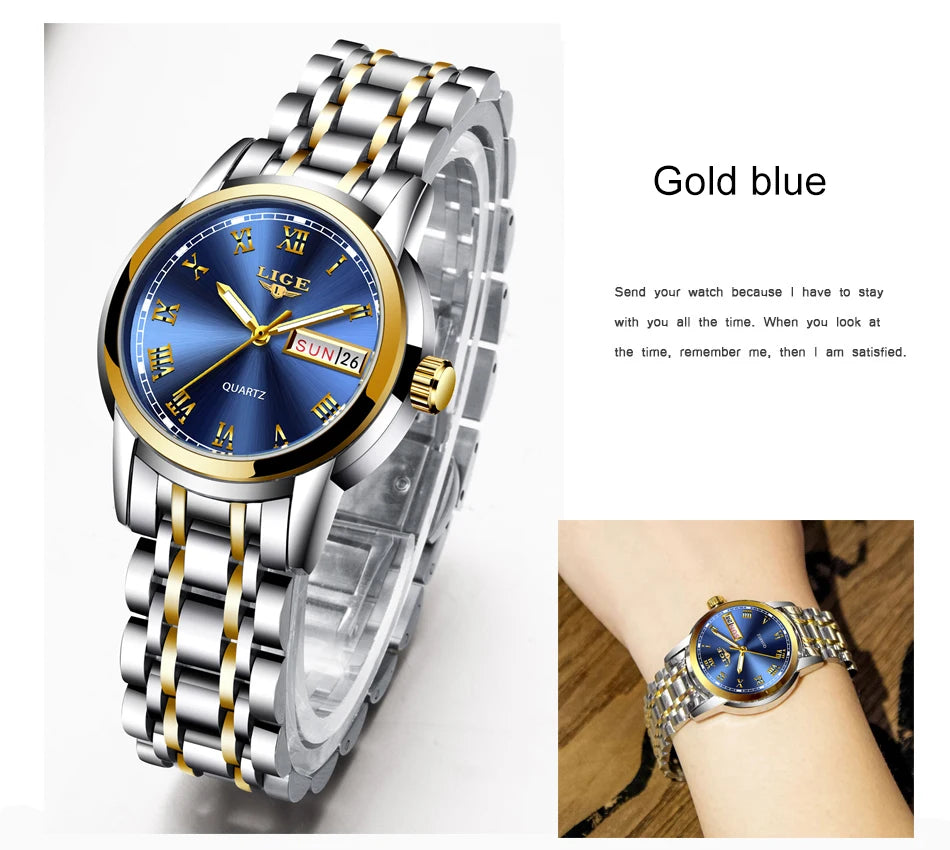 LIGE Gold Watch Women