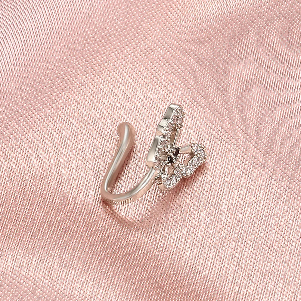 1Pcs Crystal Butterfly Fake Nose Ring Non Piercing Clip On Nose Ring Indian Style Nose Cuff Fake Piercing Septum Nariz Jewelry