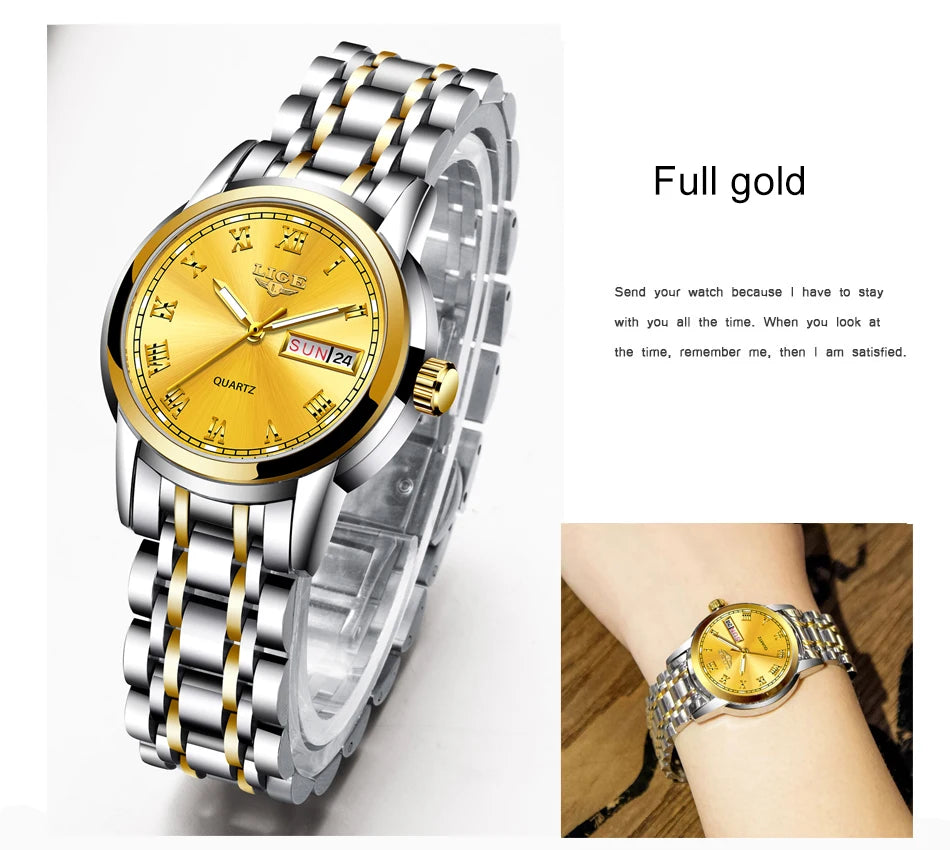 LIGE Gold Watch Women