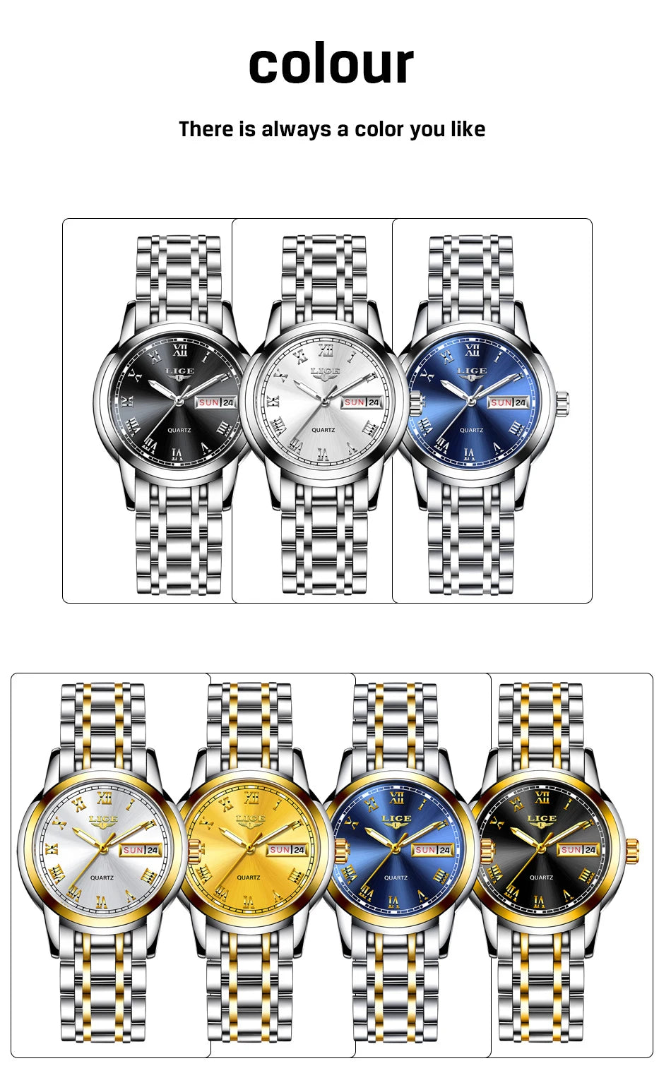LIGE Gold Watch Women