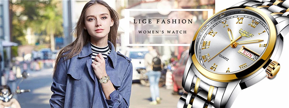 LIGE Gold Watch Women