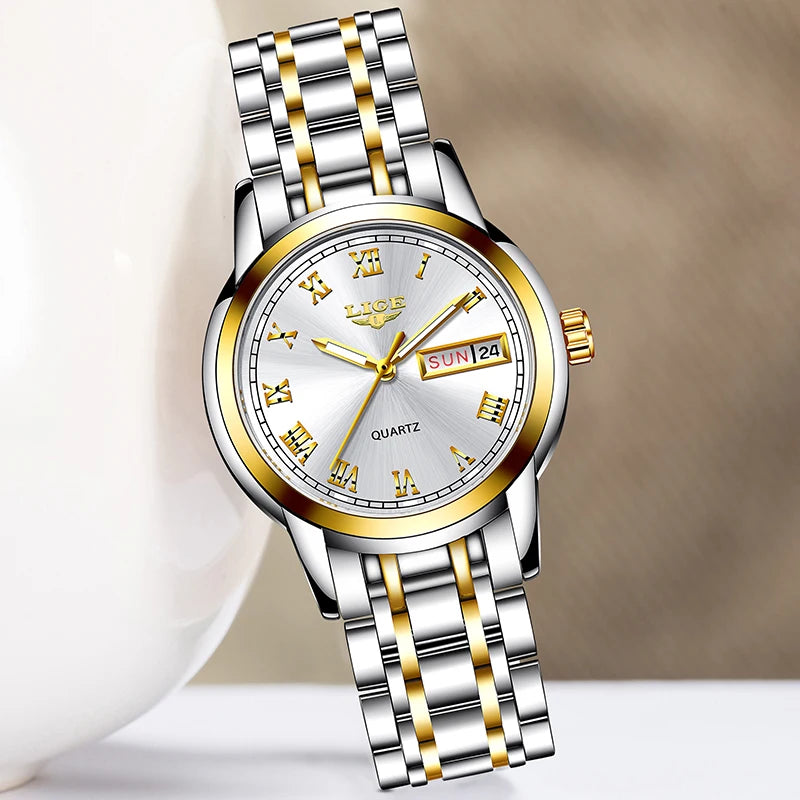 LIGE Gold Watch Women