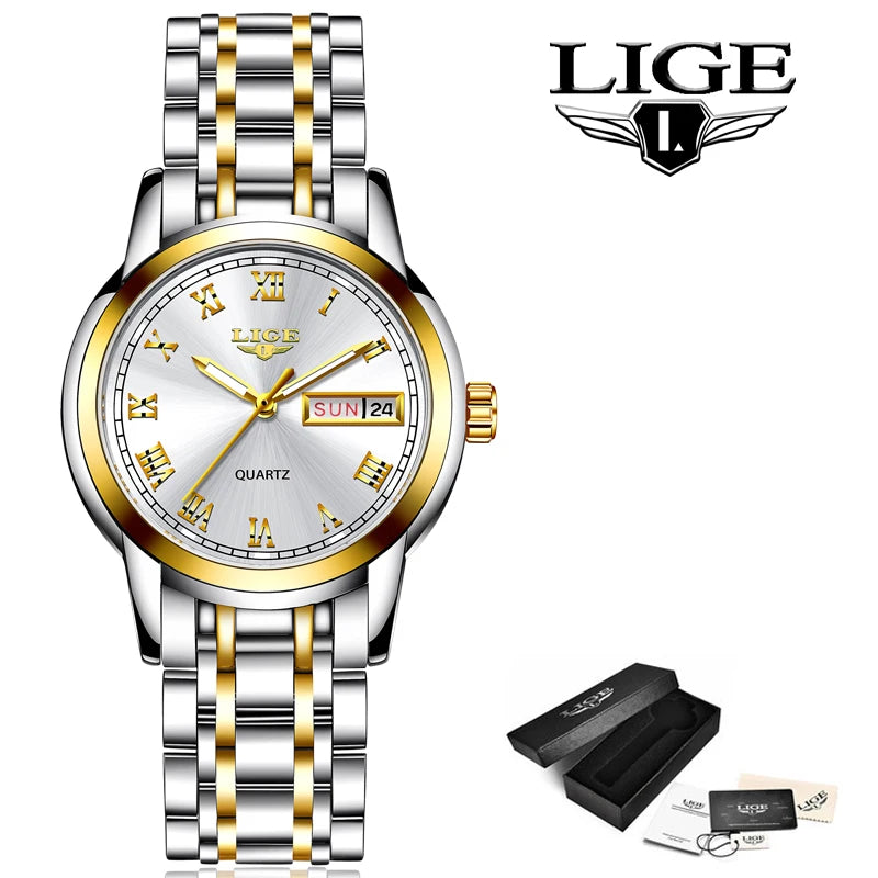 LIGE Gold Watch Women