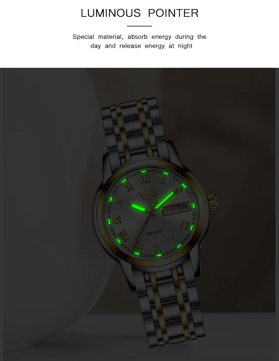 LIGE Gold Watch Women