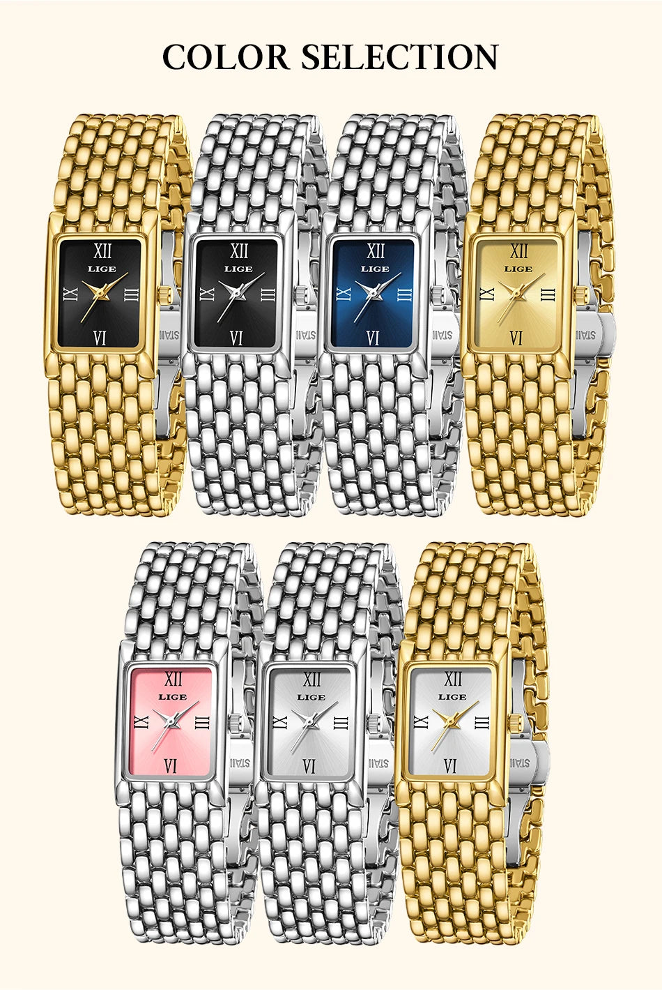 LIGE Gold Watch for Women