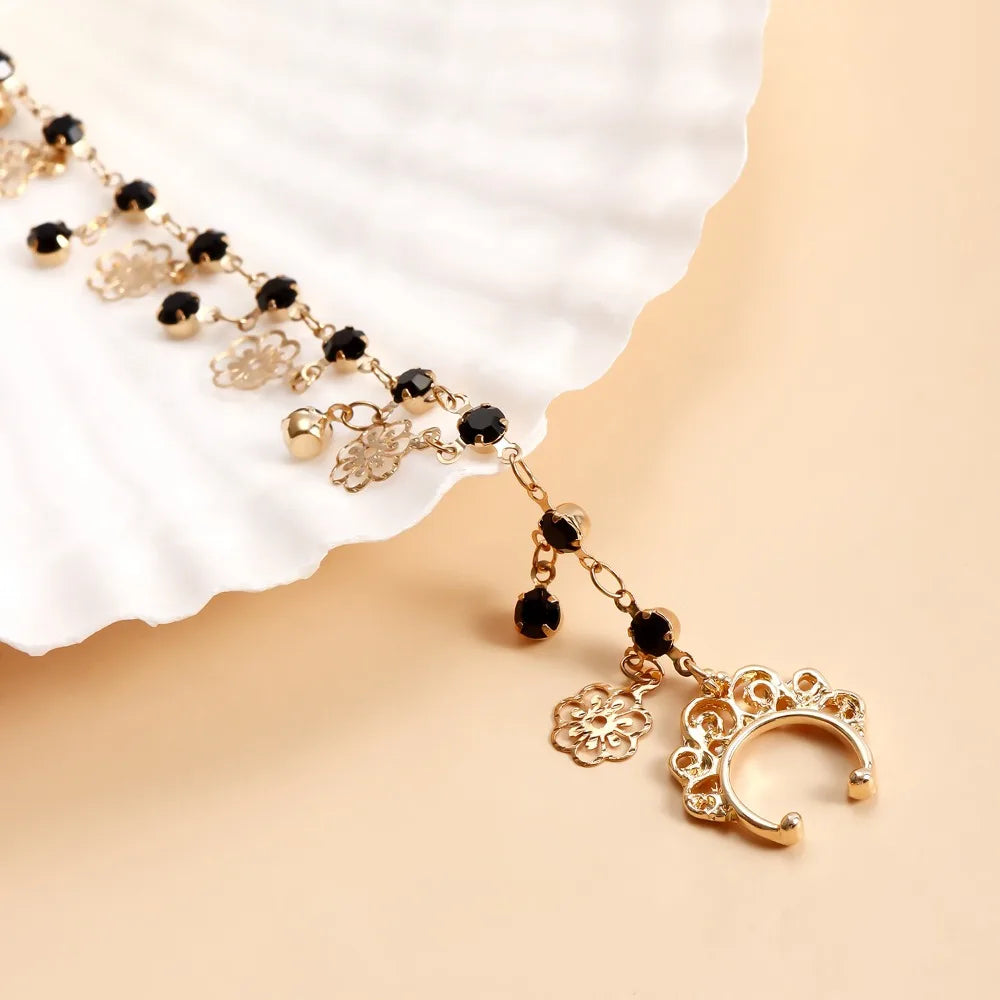 Body Jewelry Earring with Nose Ring Fashion Trendy Nose Clip Rings Fake Nostril Piercing Clip Gold& Black