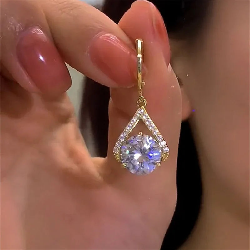 2023 New Fashion Trend Unique Design Elegant Delicate Geometric Round Earrings For Women Jewelry Wedding Party Premium Gifts