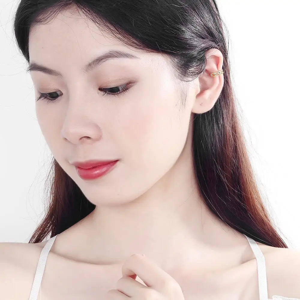 Real 925 Sterling Silver Simple Earcuff Tasteful Zircon Clip On Earrings For Women Small Ear Cuff Jewelry Girls pendientes mujer