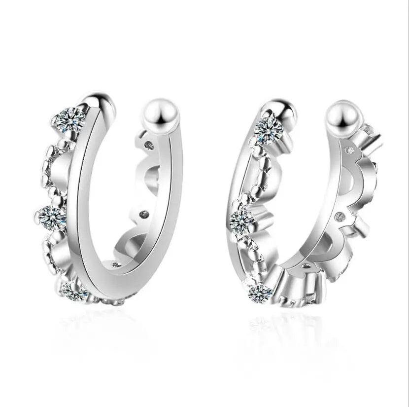 Sterling Silver Zircon Clip On Earrings For Women