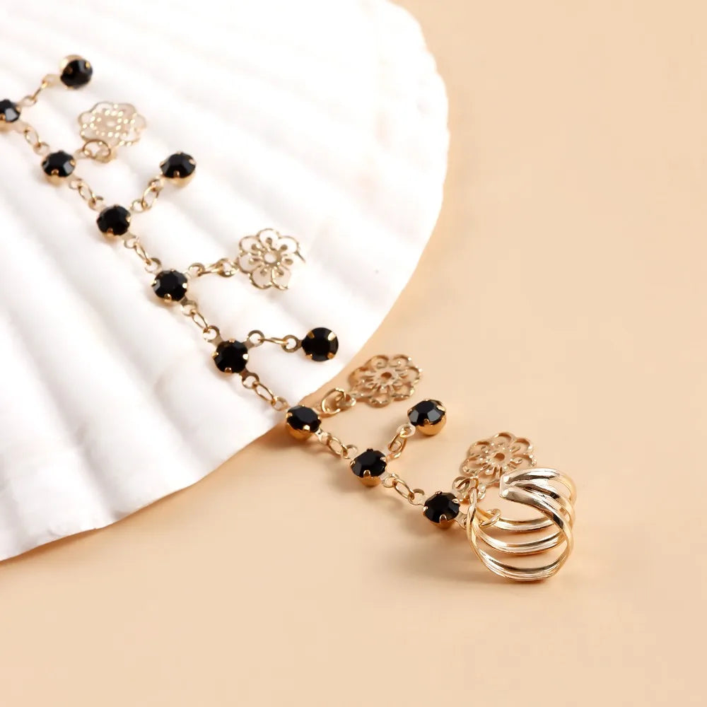 Body Jewelry Earring with Nose Ring Fashion Trendy Nose Clip Rings Fake Nostril Piercing Clip Gold& Black