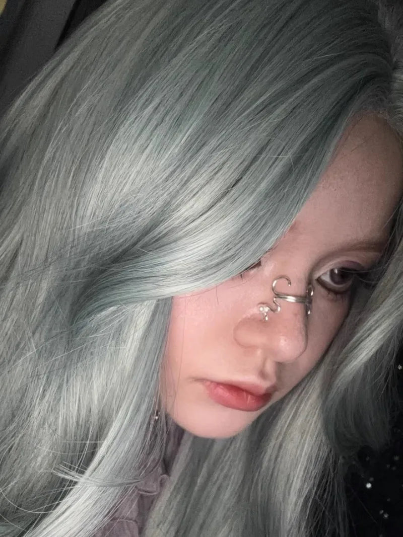 Punk Non Piercing Nose Clip Retro Fashion Faux Pearl Nose Ring Fake Face Ring Nose Nail Hip Hop Body Jewelry Gifts for Women Men