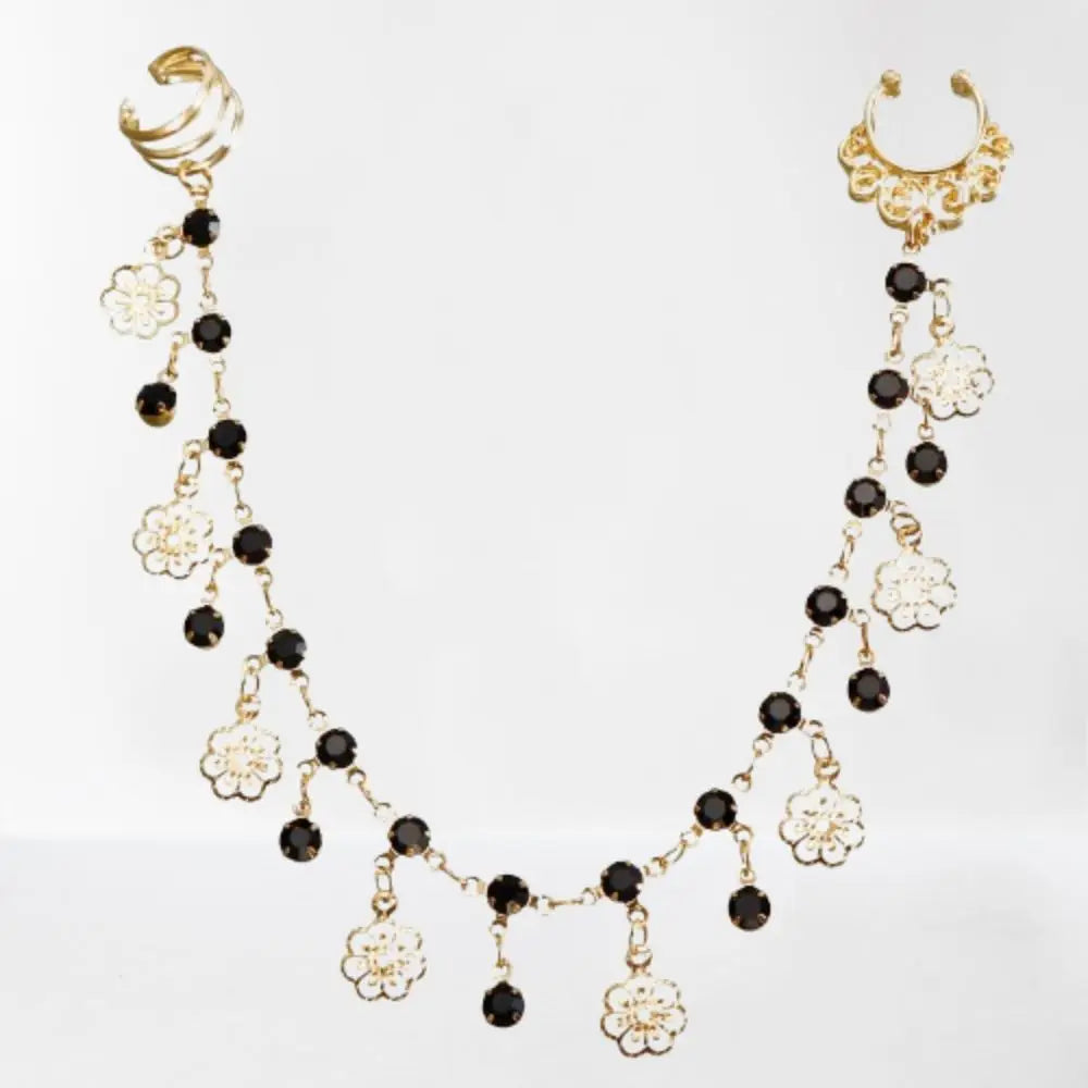 Body Jewelry Earring with Nose Ring Fashion Trendy Nose Clip Rings Fake Nostril Piercing Clip Gold& Black