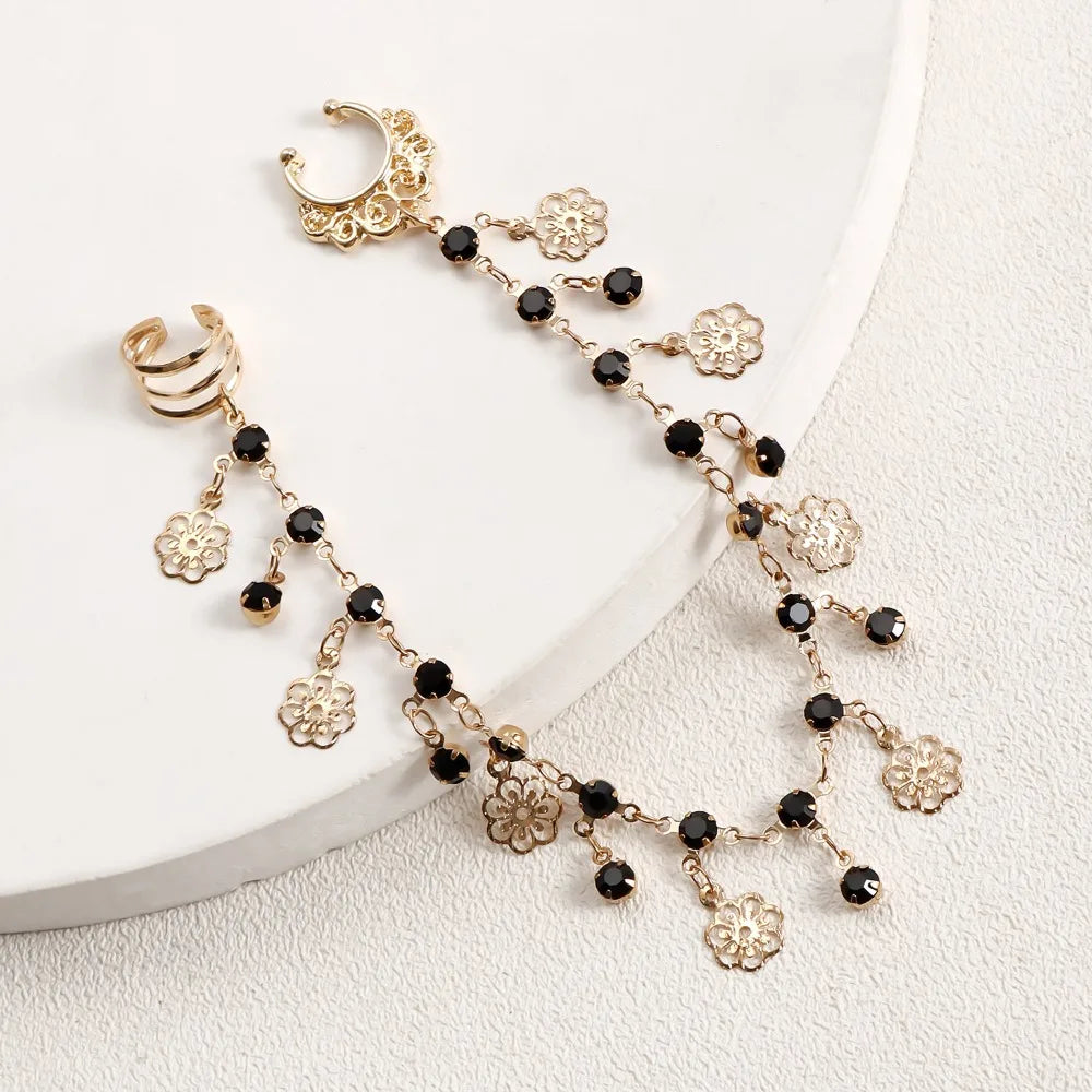 Body Jewelry Earring with Nose Ring Fashion Trendy Nose Clip Rings Fake Nostril Piercing Clip Gold& Black