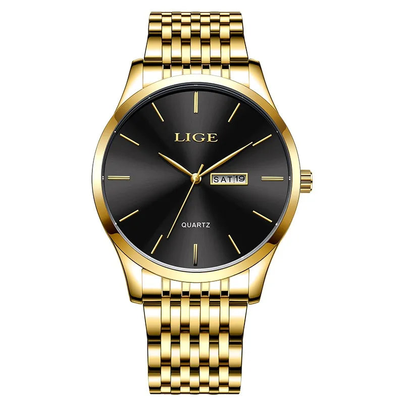 LIGE New Ladies Waterproof Watches Fashion Business Diamond Bracelet Watch For Women Simple Casual Luminous Quartz Chronograph