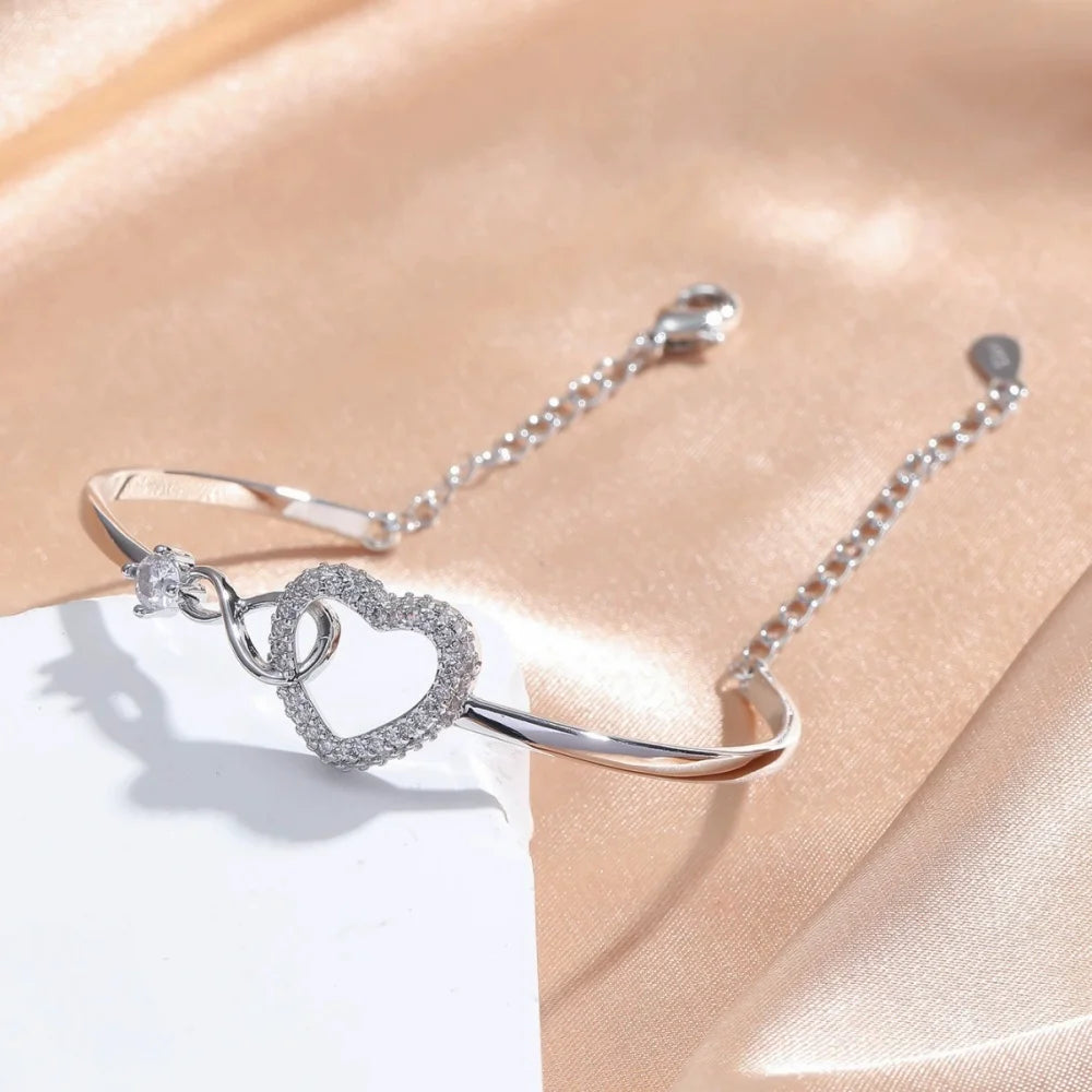 ‌Heart Bracelet with Extender Chain