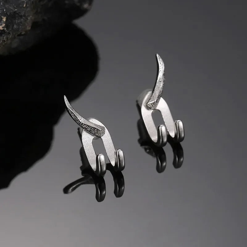 Ear studs for men with personality, trendy men's earrings, simple and minimalist, versatile and cool hip-hop new trend