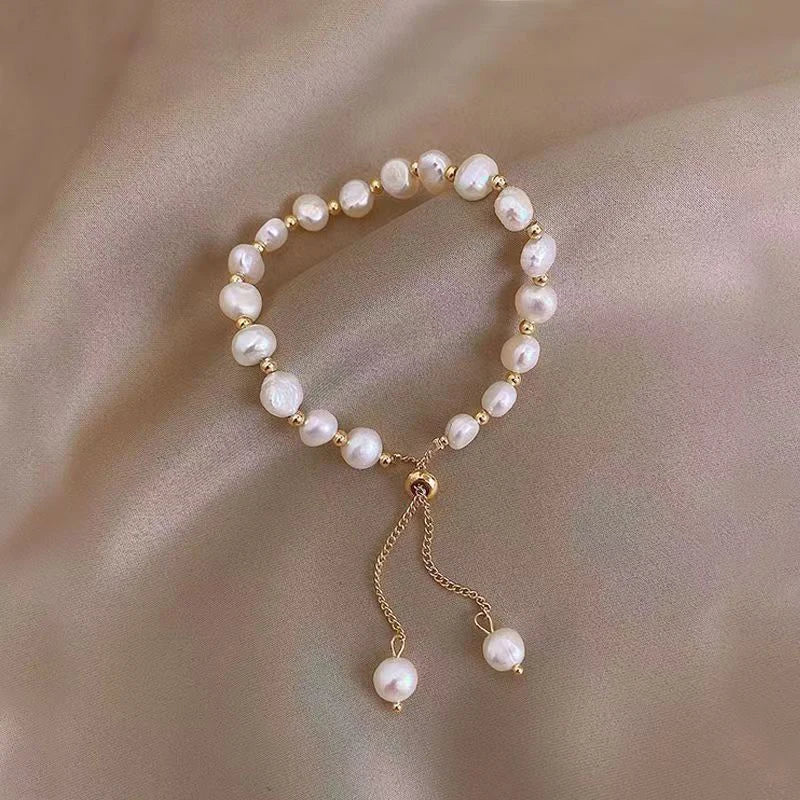 Elegant Baroque Pearl Beaded Bracelet For Woman