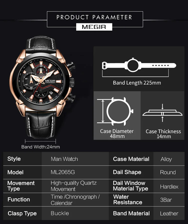 Megir Men's Chronograph Quartz Watch