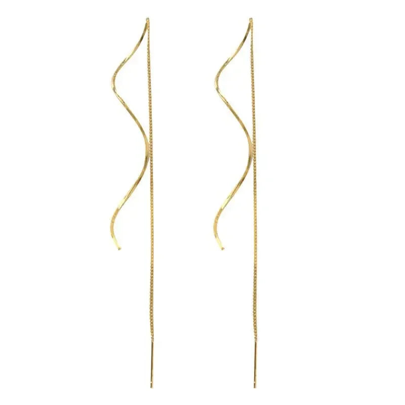 New Minimalist Long Wavy Fringe Earrings New Women Fashionable Hanging Earrings High-End Jewelry Minimalist Accessories Gifts