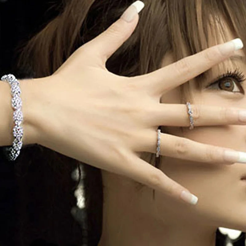 Sterling Silver Bracelet Zirconia
