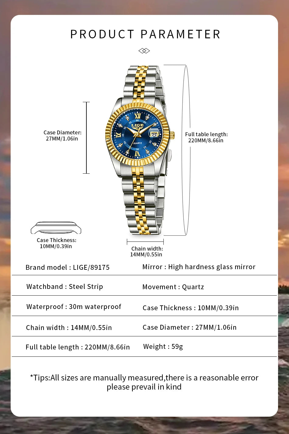 LIGE Luxury Watch For Women
