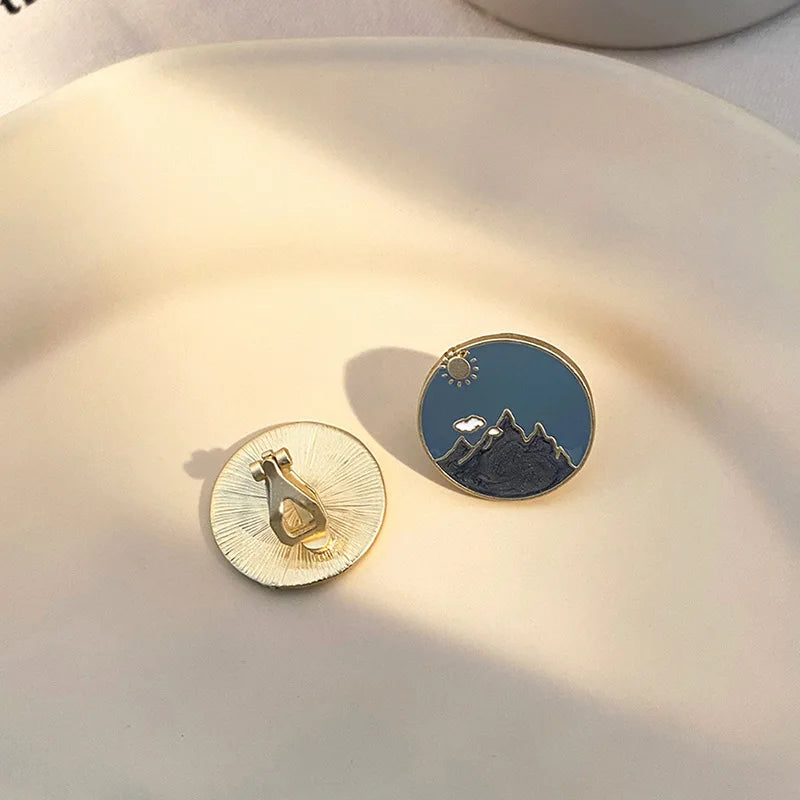 EAR CLIPS Temperament Pearl Flower Peach Heart Shaped Earrings Rose Tulips Clip on Earrings for Women Without Piercing Wholesale