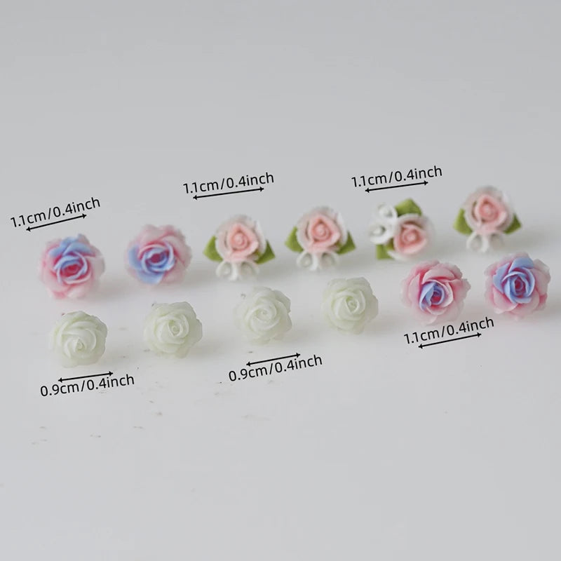 Cute & Colorful 6Pair Flower Earrings Set, Ideal Party Jewelry for Women/Girls, Creative & Trendy Gift
