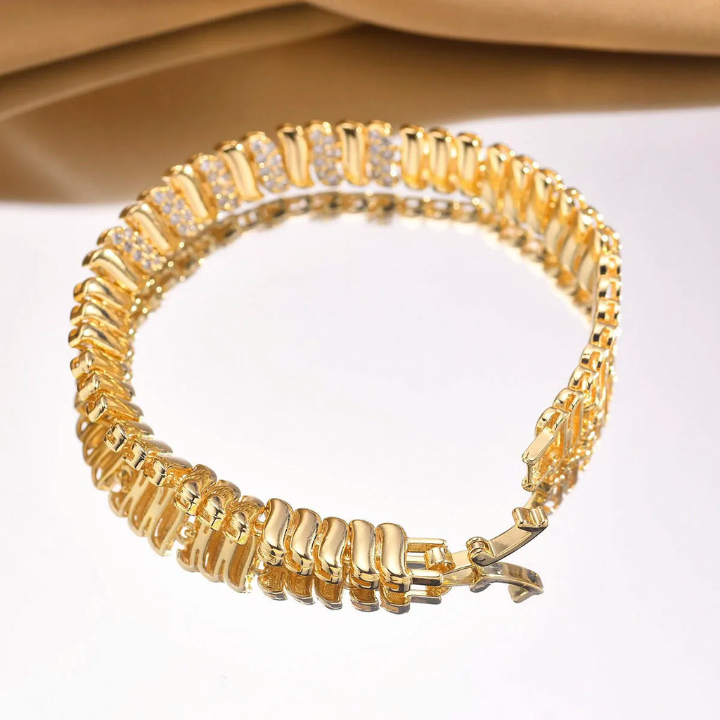 18 k Plated Gold Plated Mirco Zircon Bracelets For Women