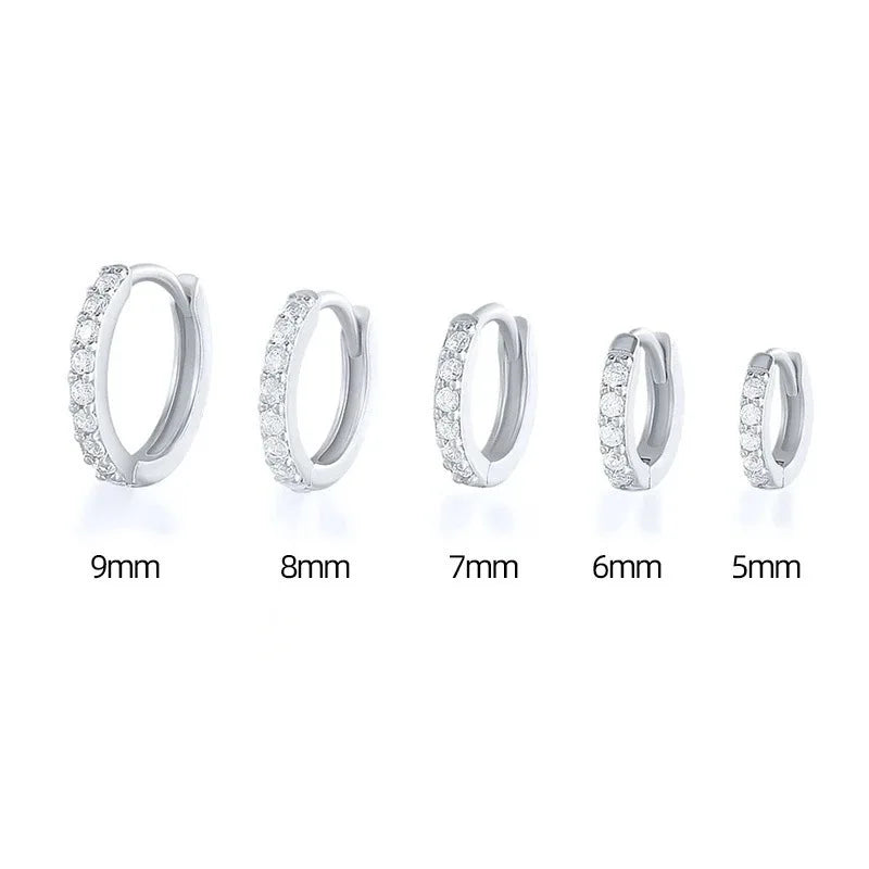 1 Pair Dainty Earrings for Women Round Stud Piercing Cartilage Ear Ring Zircon Gold Silver Color Fashion Jewelry Trend Gift