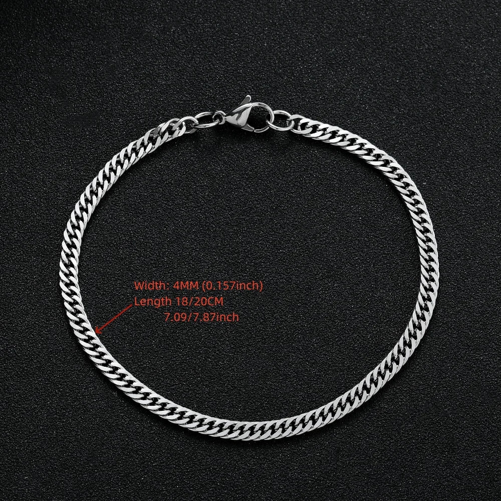 Stainless Steel Golden Black Chain Bracelet