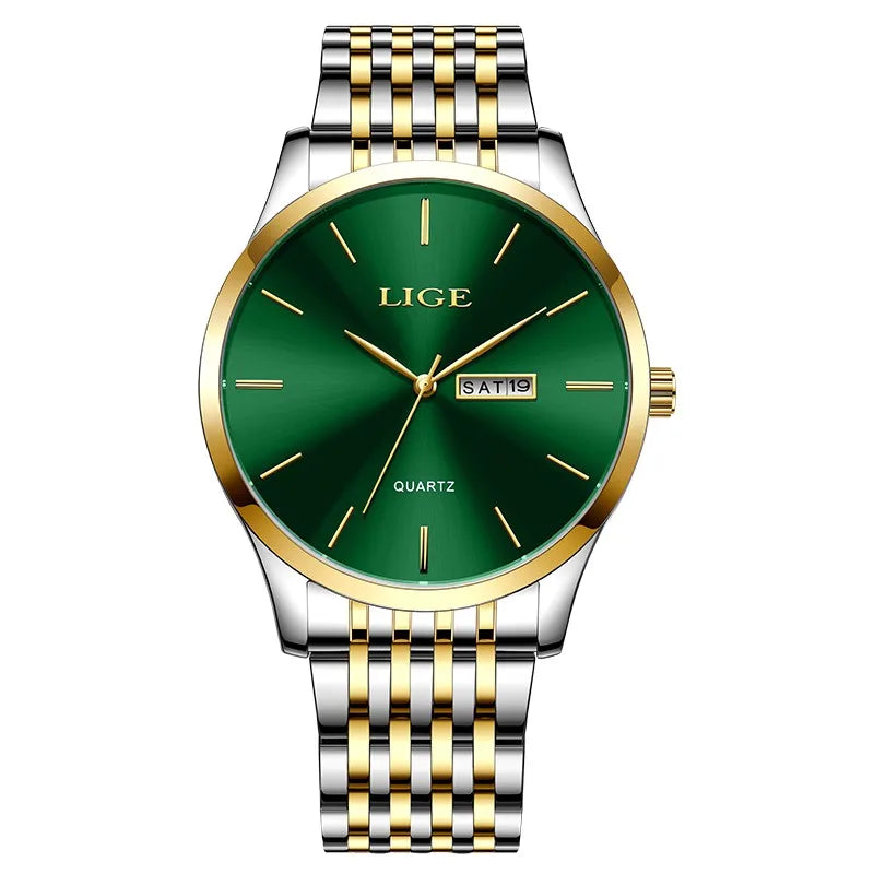 LIGE New Ladies Waterproof Watches Fashion Business Diamond Bracelet Watch For Women Simple Casual Luminous Quartz Chronograph
