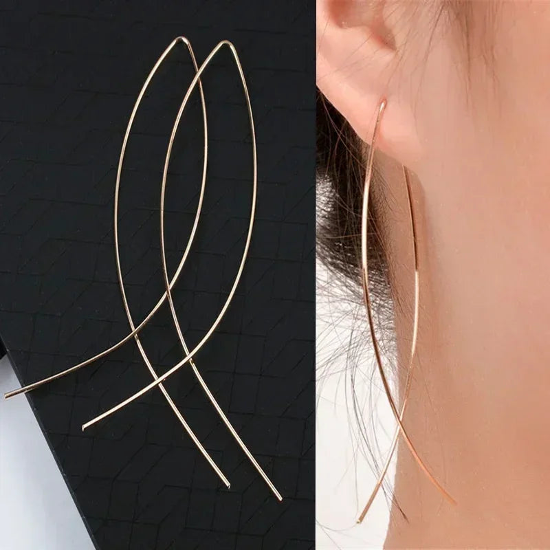 New Minimalist Long Wavy Fringe Earrings New Women Fashionable Hanging Earrings High-End Jewelry Minimalist Accessories Gifts