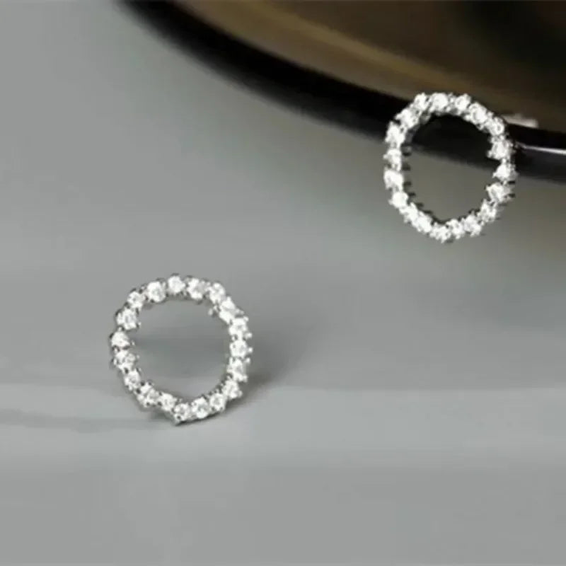 Delicate Small Circle Stud Earrings for Women