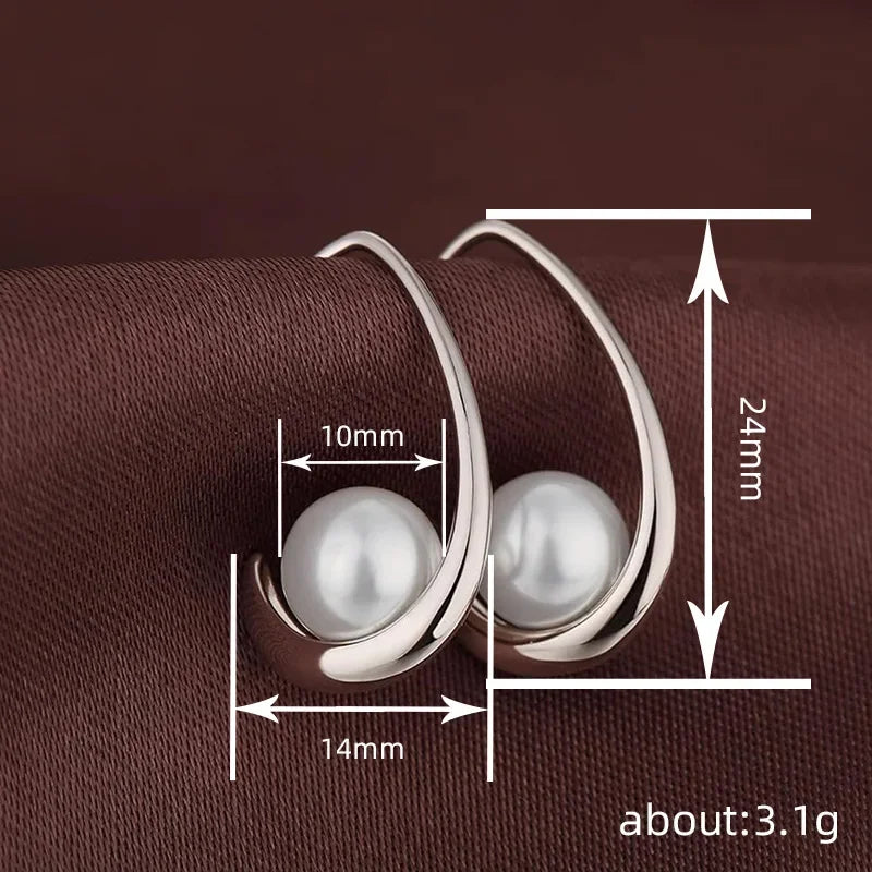 2026 New European and American Simple Style Earrings for Women Elegant Style Pearl Jewelry Design Sense Personalized Jewelry