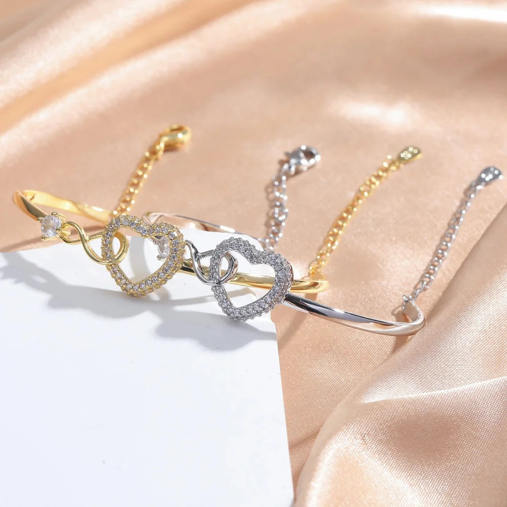 ‌Heart Bracelet with Extender Chain