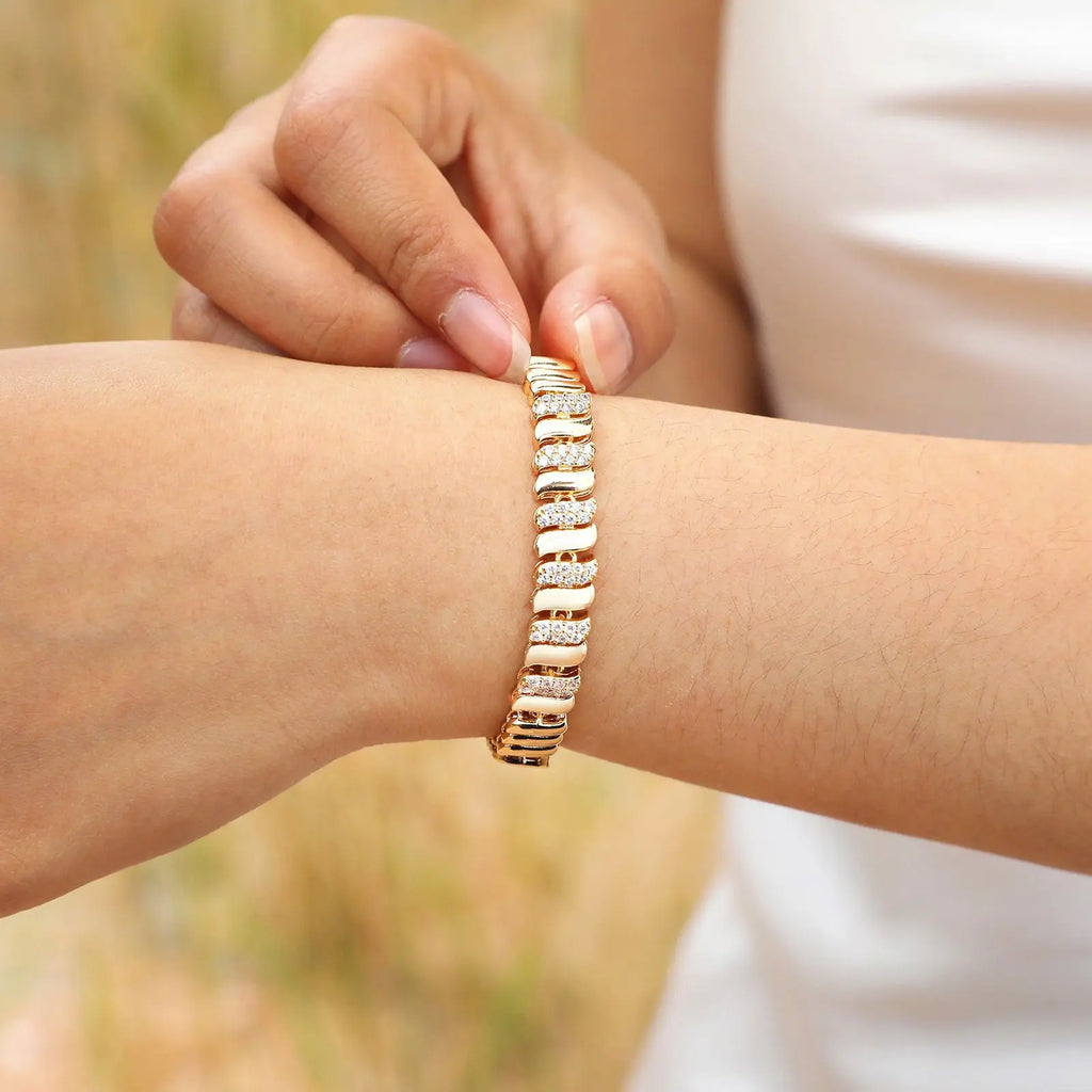 18 k Plated Gold Plated Mirco Zircon Bracelets For Women