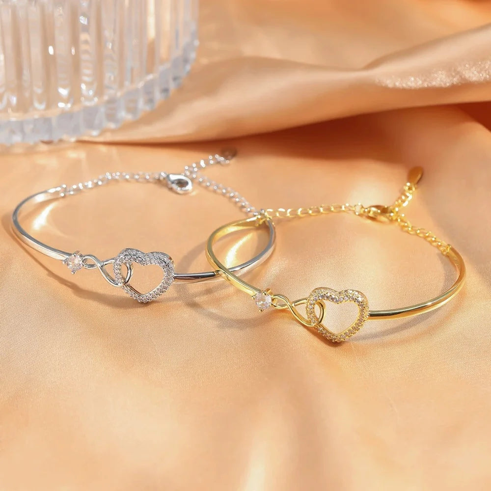 ‌Heart Bracelet with Extender Chain