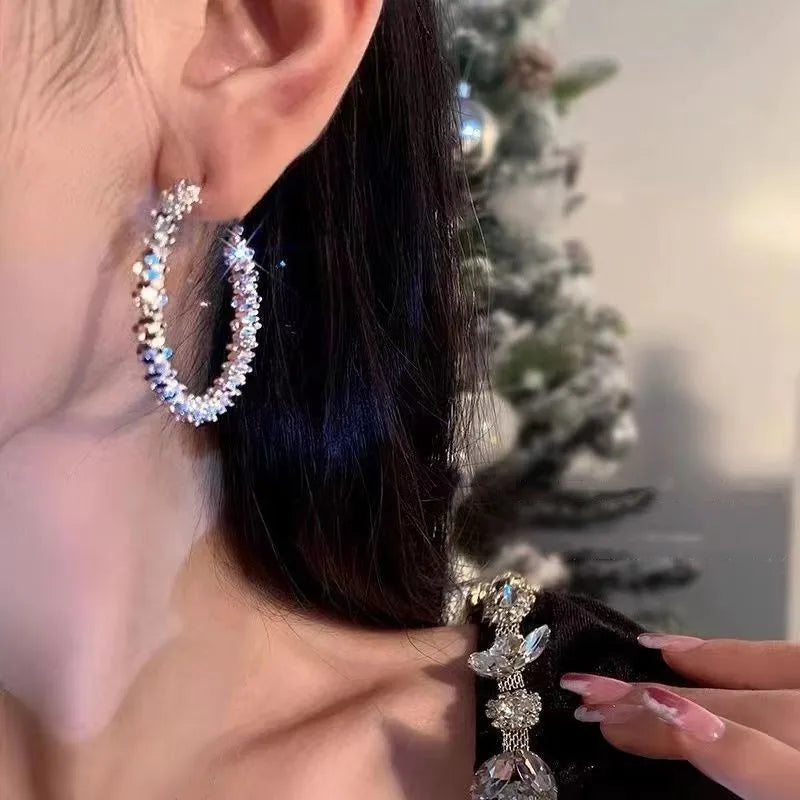 2023 New Fashion Trend Unique Design Elegant Delicate Geometric Round Earrings For Women Jewelry Wedding Party Premium Gifts